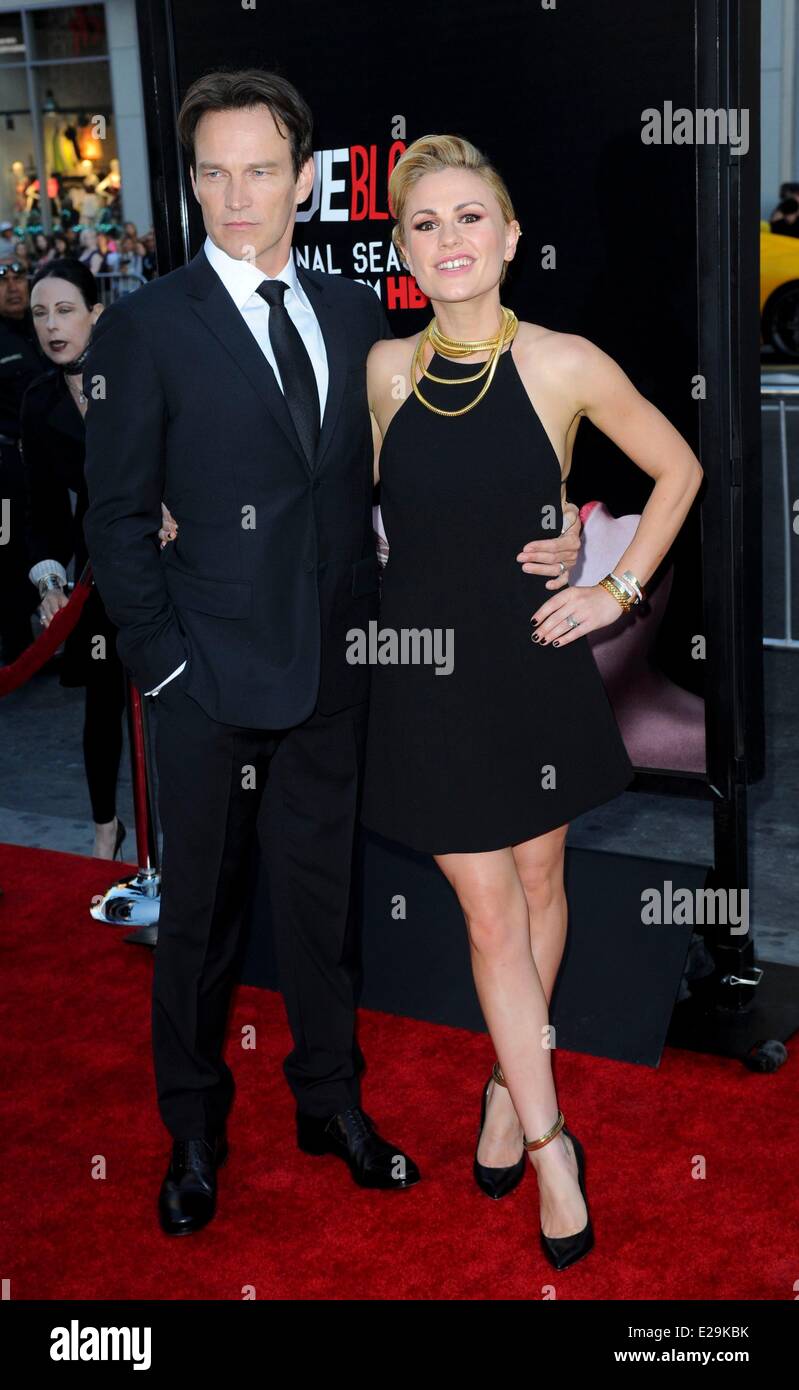 Los Angeles, CA, USA. 17th June, 2014. Stephen Moyer, Anna Paquin at