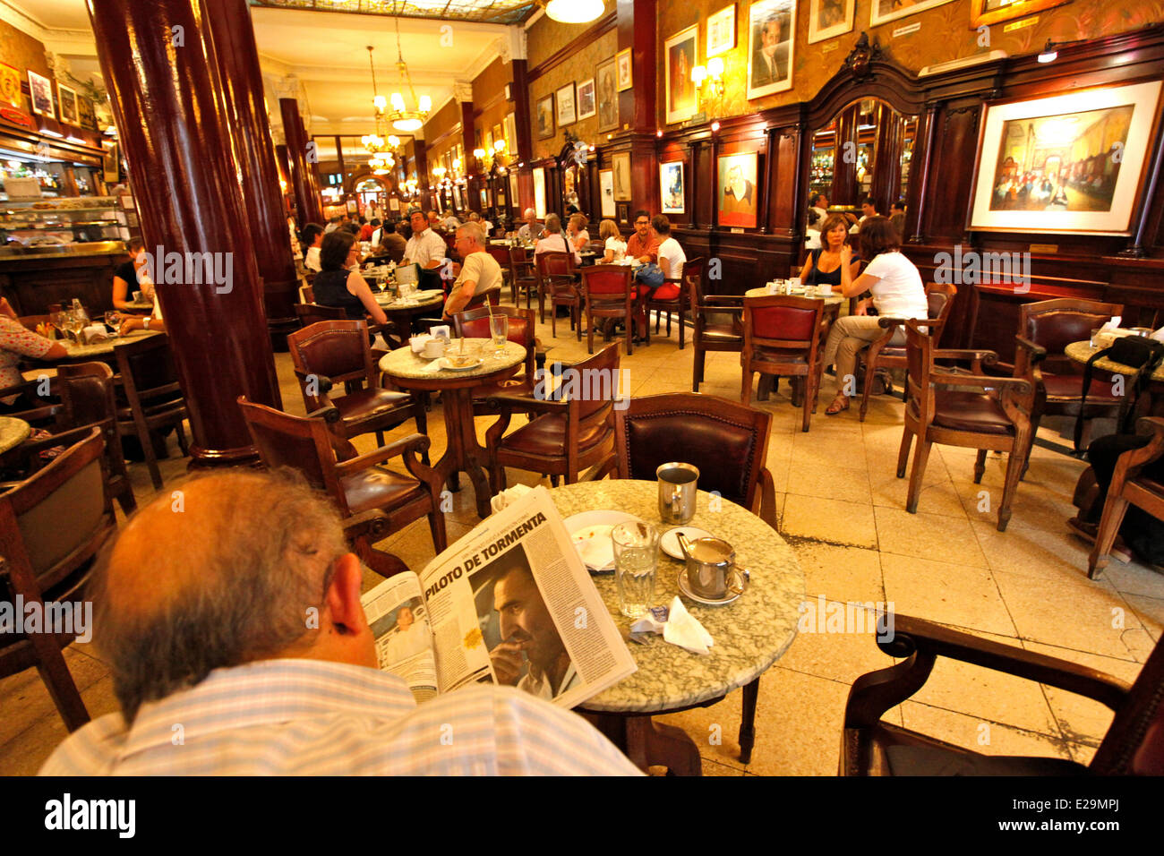 Argentina, Buenos Aires, Microcentro District, Cafe Tortoni Stock Photo