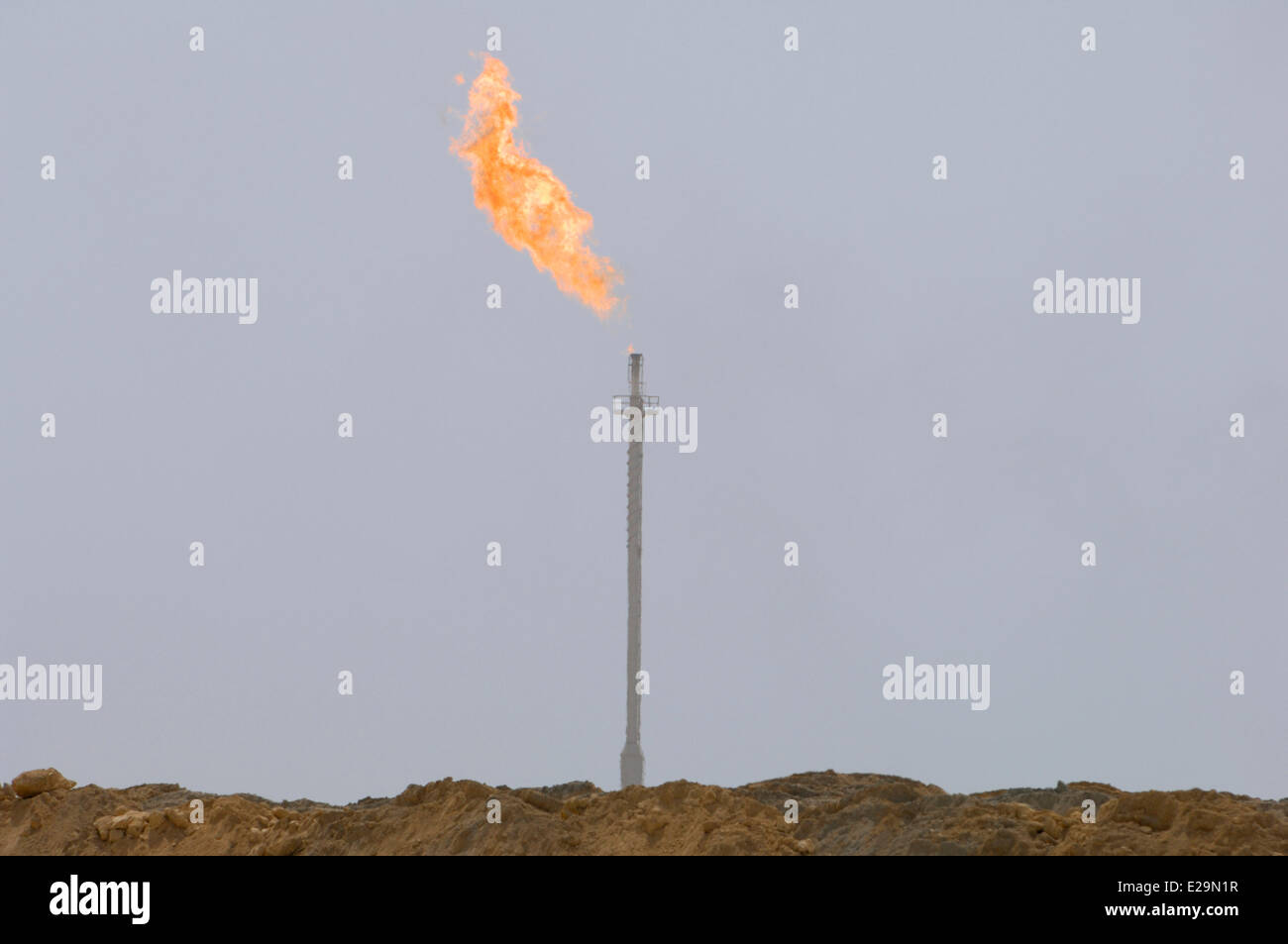 United Arab Emirates, Ras el Khaimah emirate, Al Rams, fire flare of ...