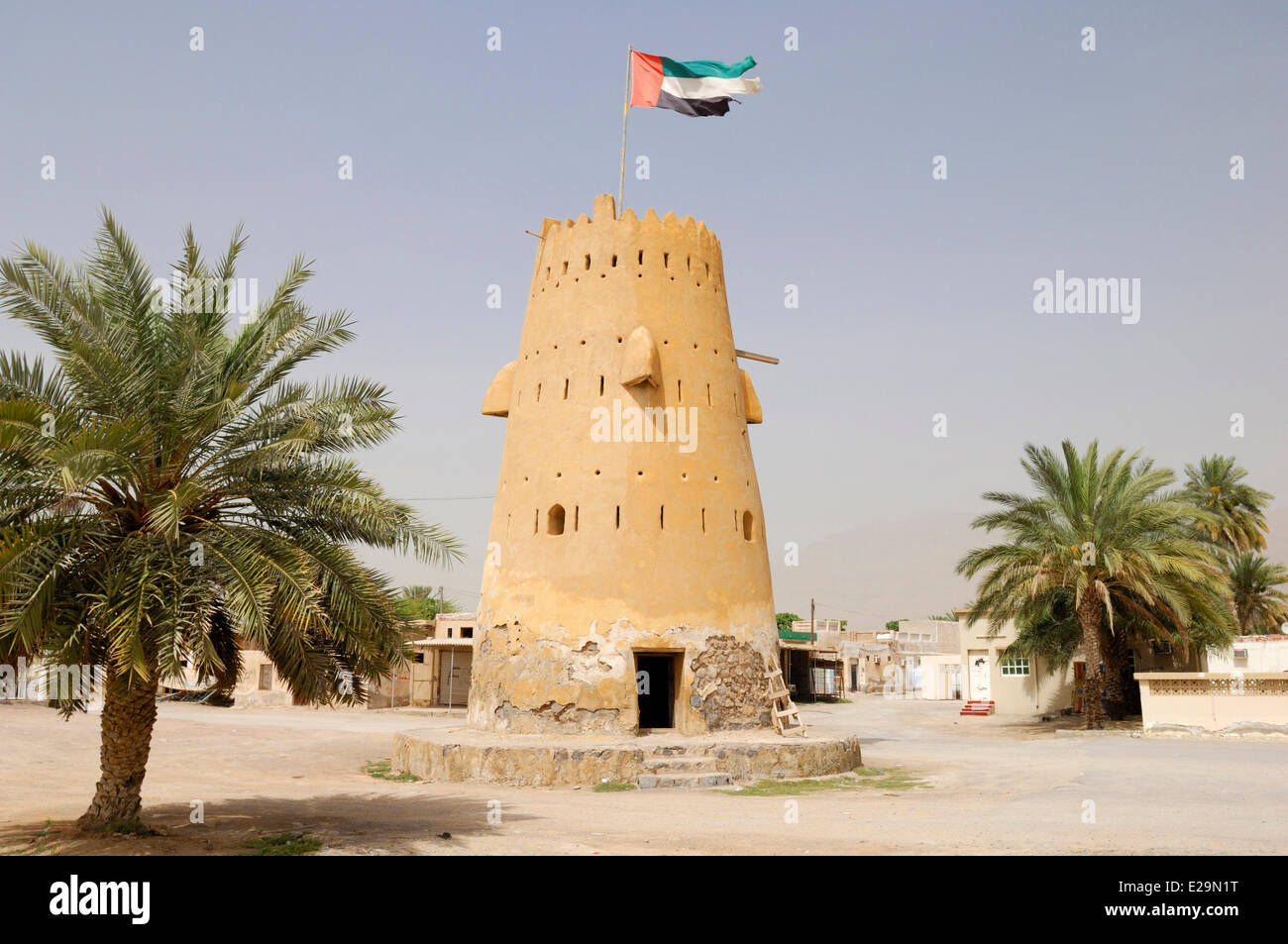 United Arab Emirates, Ras el Khaimah emirate, Al Rams, Watchtower in Al Rams City Stock Photo
