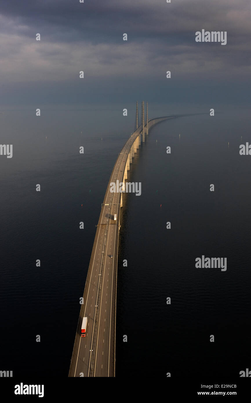 Sweden Skane County Malmo Oresundsbron Bridge Aerial View Stock Photo Alamy