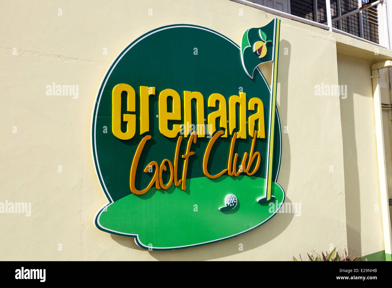 Sign for Grenada Golf Club, St George, Grenada, West Indies Stock Photo