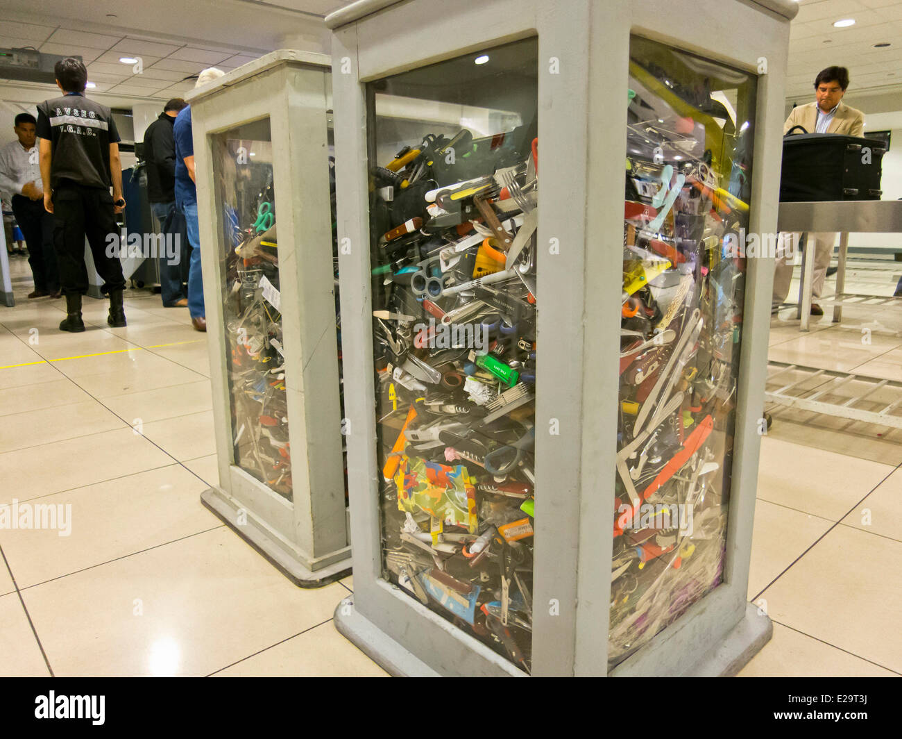Chile, Santiago de Chile, airport, objects confiscated by the security control Stock Photo