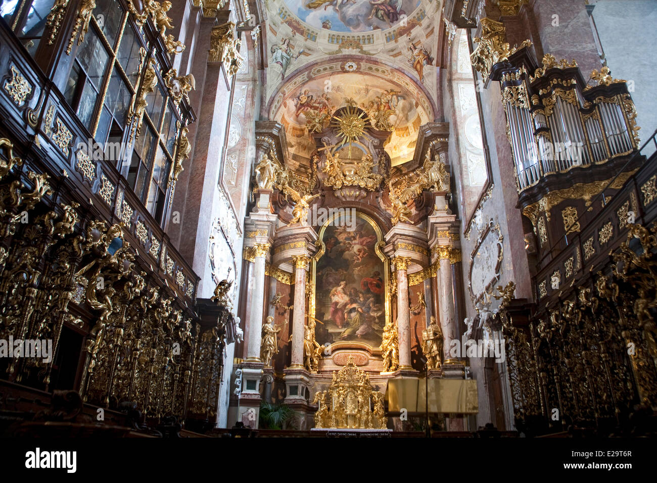 Austria, Lower Austria, Klosterneuburg Monastery (Stift Klosterneuburg), interior of the abbey church Stock Photo