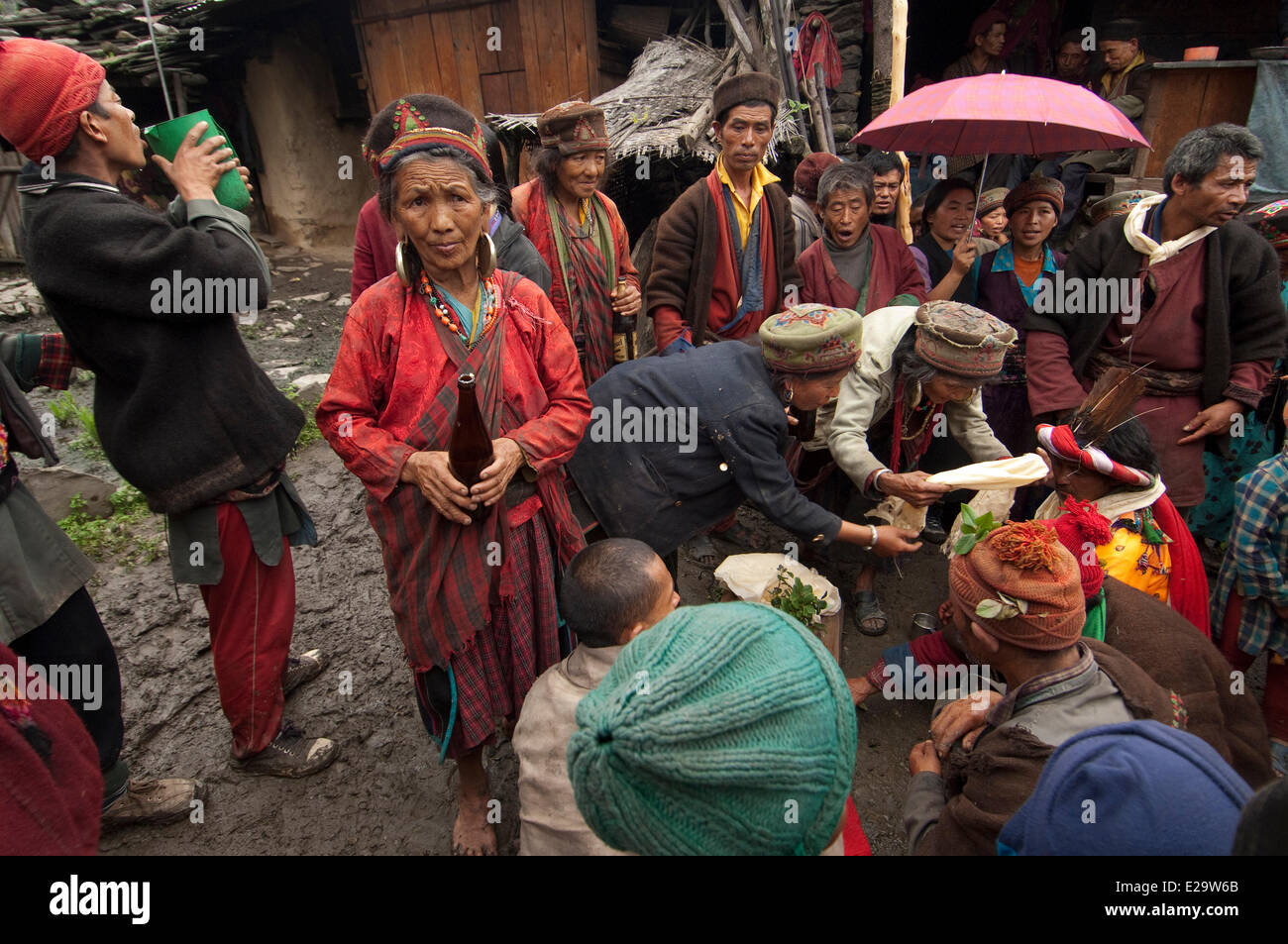 Nepal, Bagmati Zone, Rasuwa District, Trisuli Valley, Gatlang, Tamang heritage trail, August full moon ceremonies for spiritual Stock Photo