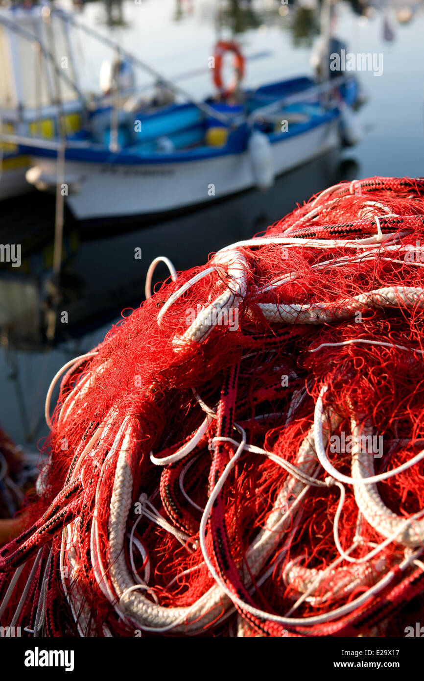 rance, Var, Sanary sur Mer, the harbour, a fishnet Stock Photo