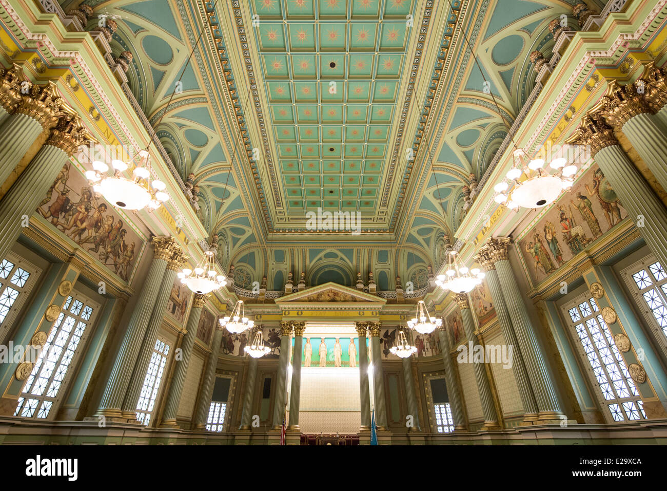 Corinthian Hall, The Masonic Temple, Philadelphia, Pennsylvania, USA Stock Photo