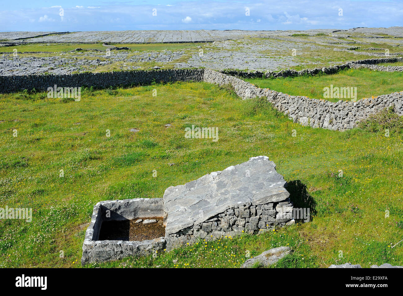 Ireland, County Galway, Aran Islands, Inishmore, Traditional stone trough Stock Photo