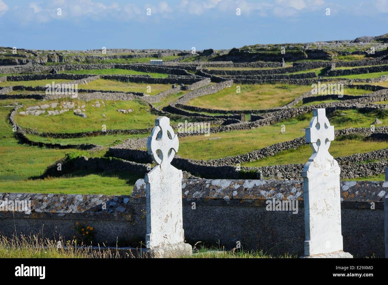 Ireland, County Galway, Aran Islands, Inishmore, Kilmurvey, The graveyard Stock Photo