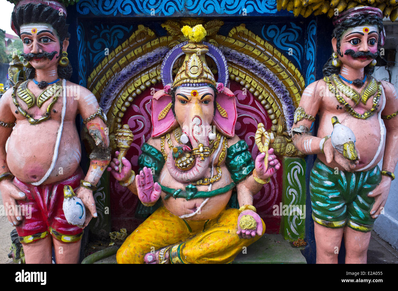 India, Tamil Nadu State, Chennai (Madras), small Ganesh temple near the ...