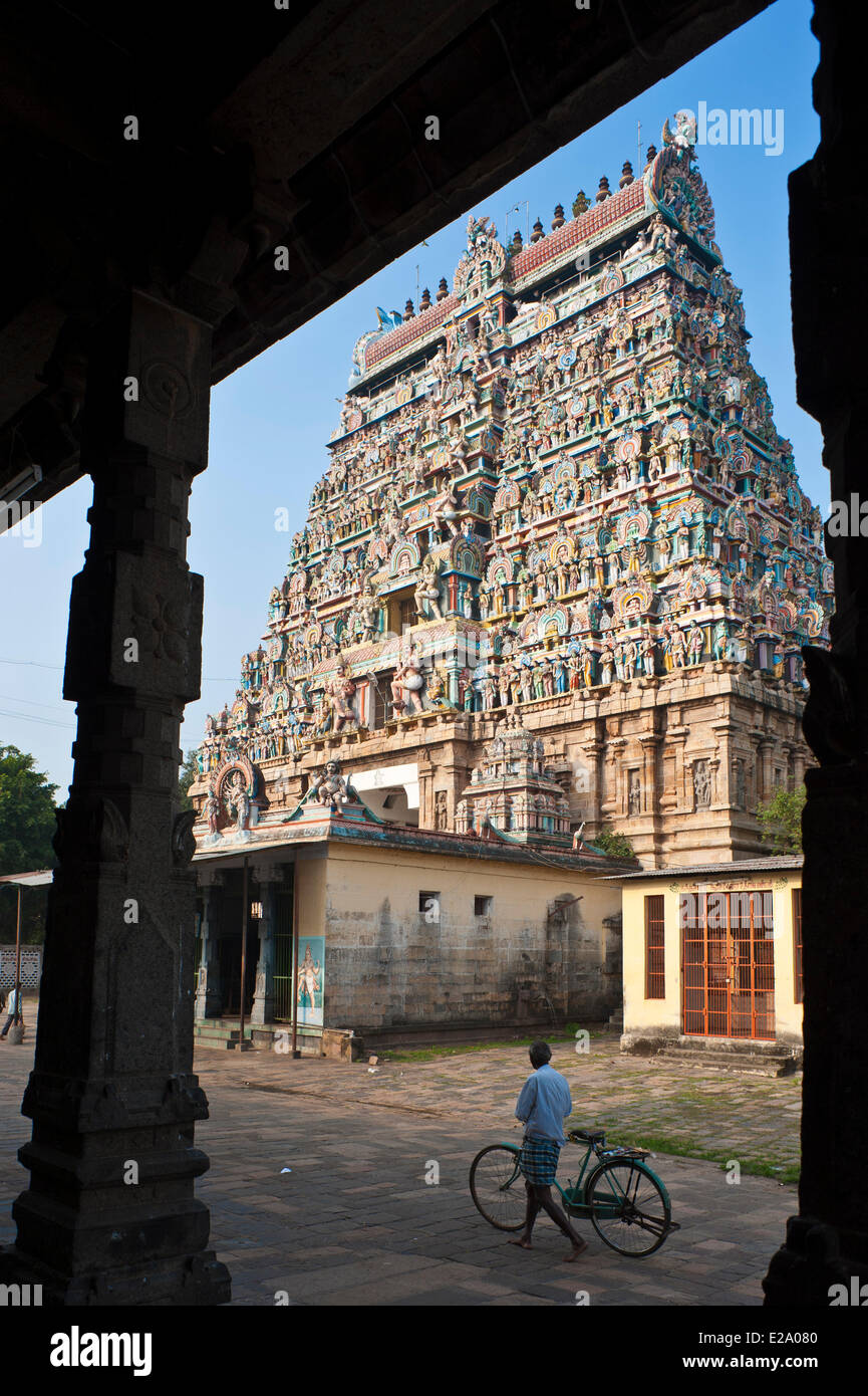 India, Tamil Nadu State, Chidambaram, the Shiva Nataraja temple (dancing Shiva), sacred place of hindouism and specially Stock Photo
