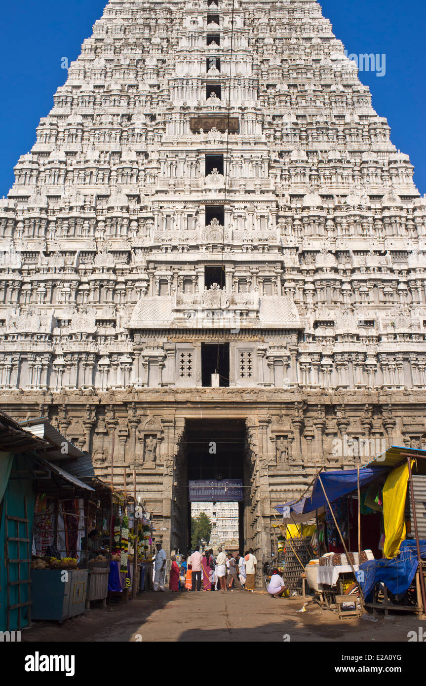 India, Tamil Nadu state, Tiruvannamalai, Arunachaleswarar temple where Shiva is worshiped in the form of fire, is an important Stock Photo