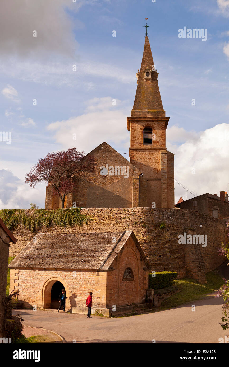 France, Saone et Loire, Etrigny, church of the Bourg Stock Photo