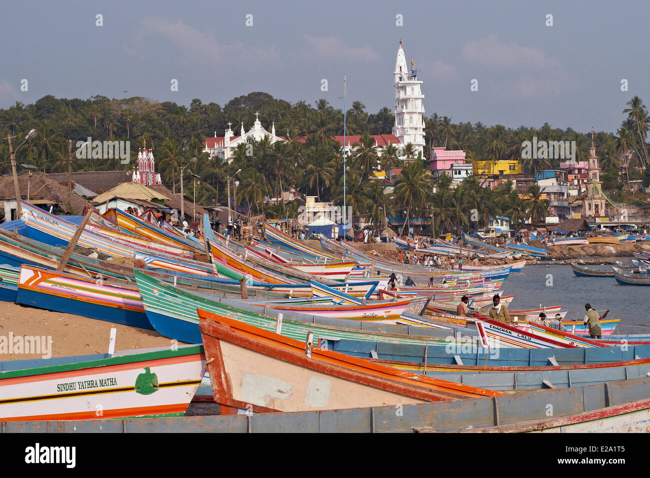 India, Kerala state, Vizhinjam, the fishing port Stock Photo