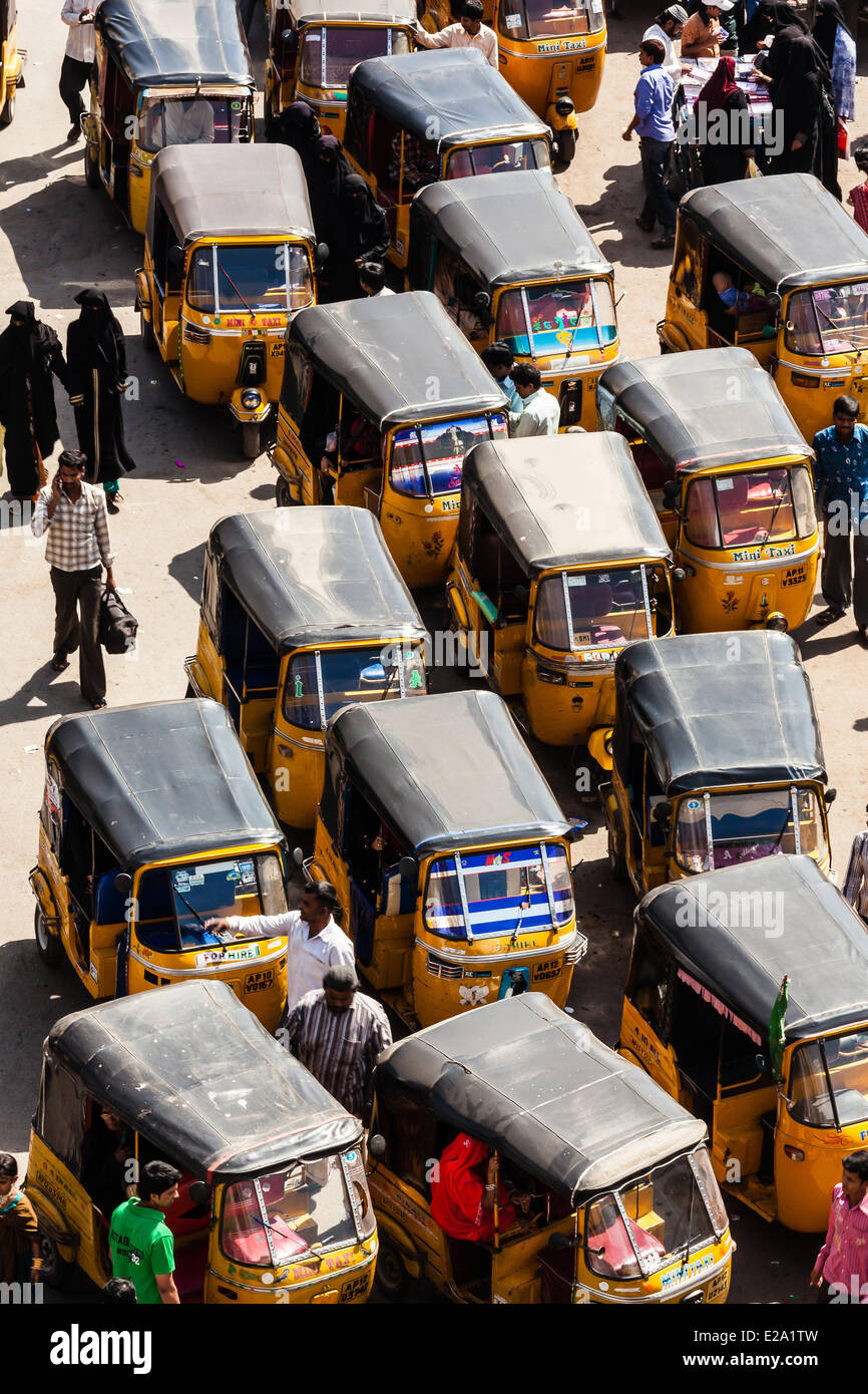 India, Andhra Pradesh state, Hyderabad, autorickshaws Stock Photo