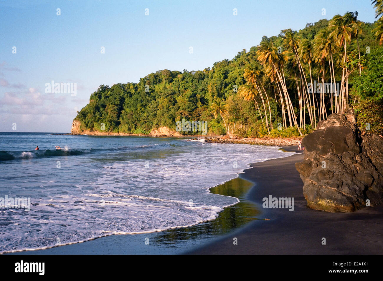 France, Martinique (French West Indies), Anse Couleuvre, black sand