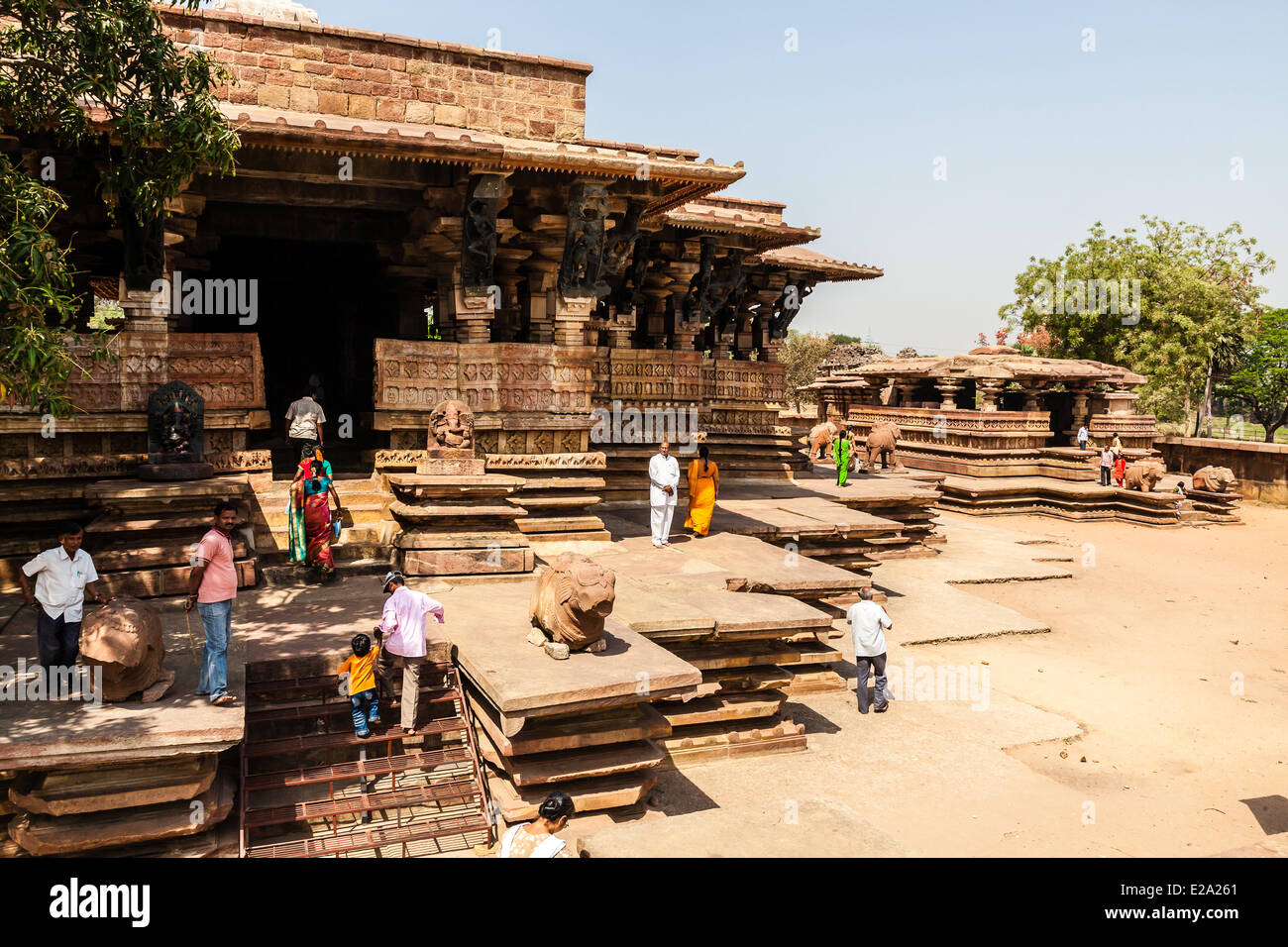 India, Andhra Pradesh state, Palampet, Ramappa temple Stock Photo