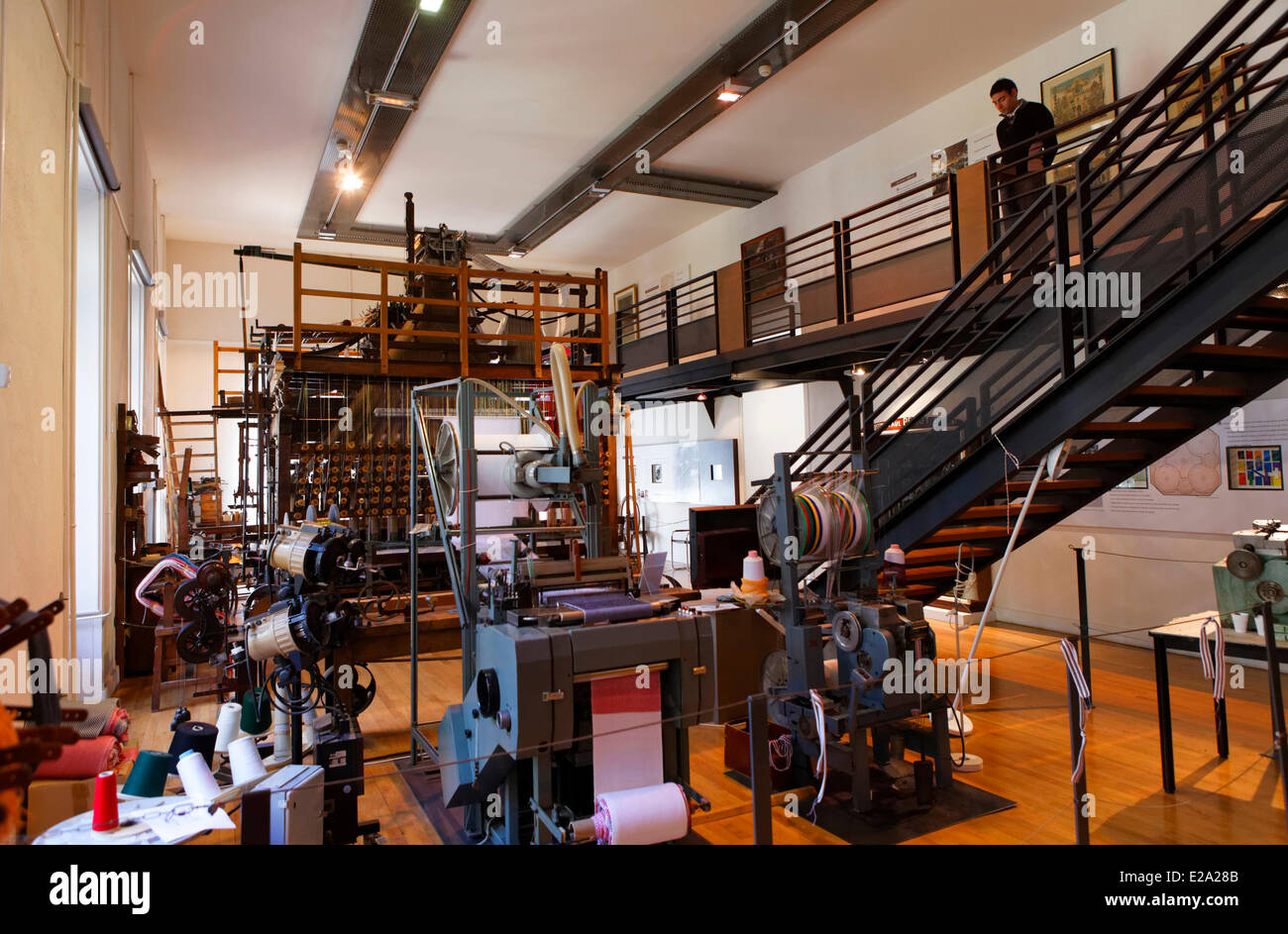 France, Loire, Saint Etienne, the museum of Art and Industry, Room dedicated to narrow fabrics Etienne Stock Photo