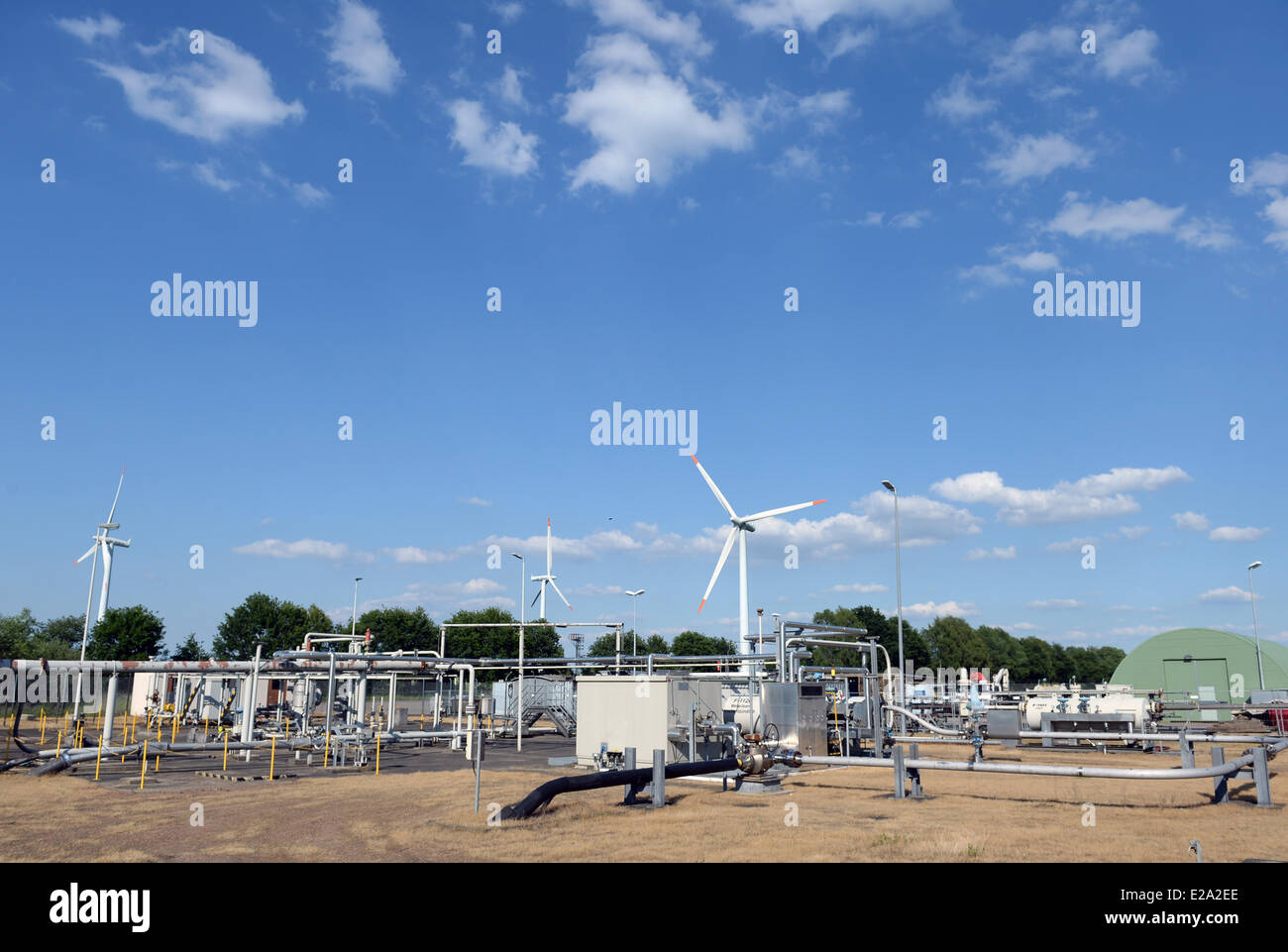 A natural gas production of the mineral oil group ExxonMobil 6 June 2014 in Soehlingen, lower saxony, germany. Stock Photo