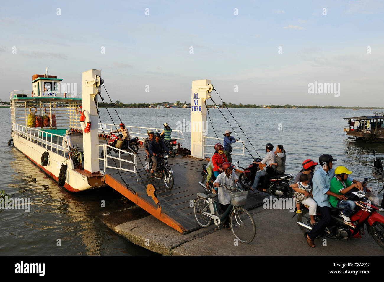 Vietnam, Vinh Long province, Mekong delta, Vinh Long, ferry boat Stock Photo