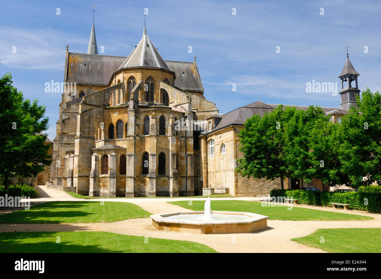 France, Ardennes, Mouzon, back of the abbey church of Notre Dame de ...