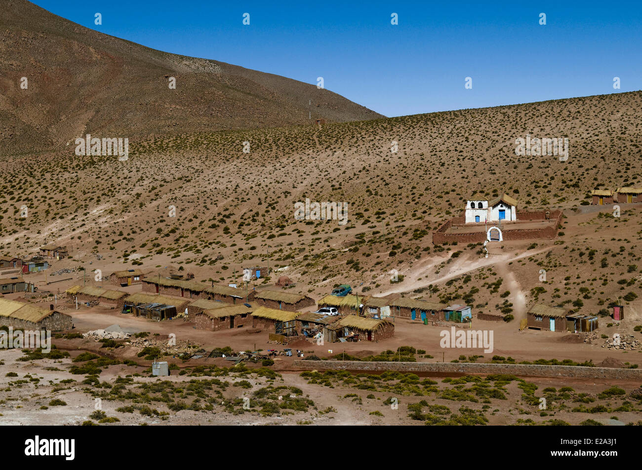 Chile, Antofagasta Region, Andes Mountains, Altiplano, andine village of Machuca Stock Photo