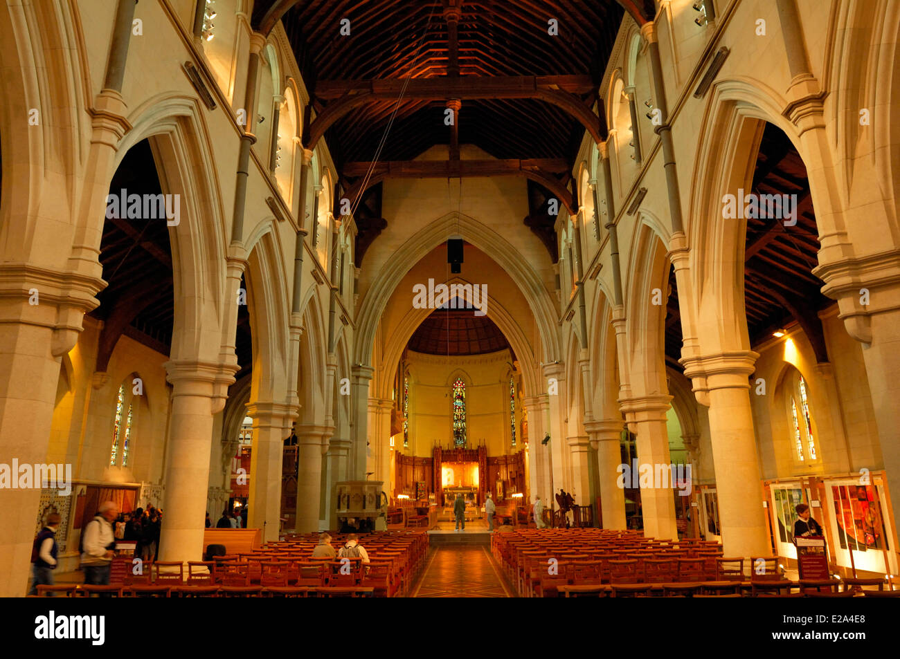 New Zealand, South Island, Region of Canterbury, Christchurch, central nave of the cathedral Stock Photo