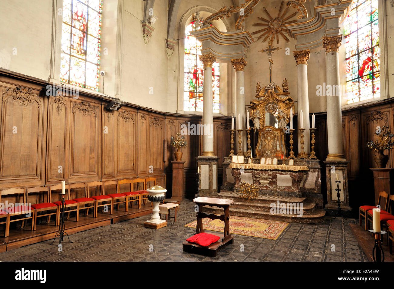 France, Nord, Maroilles, altar of St Humbert Church Stock Photo - Alamy