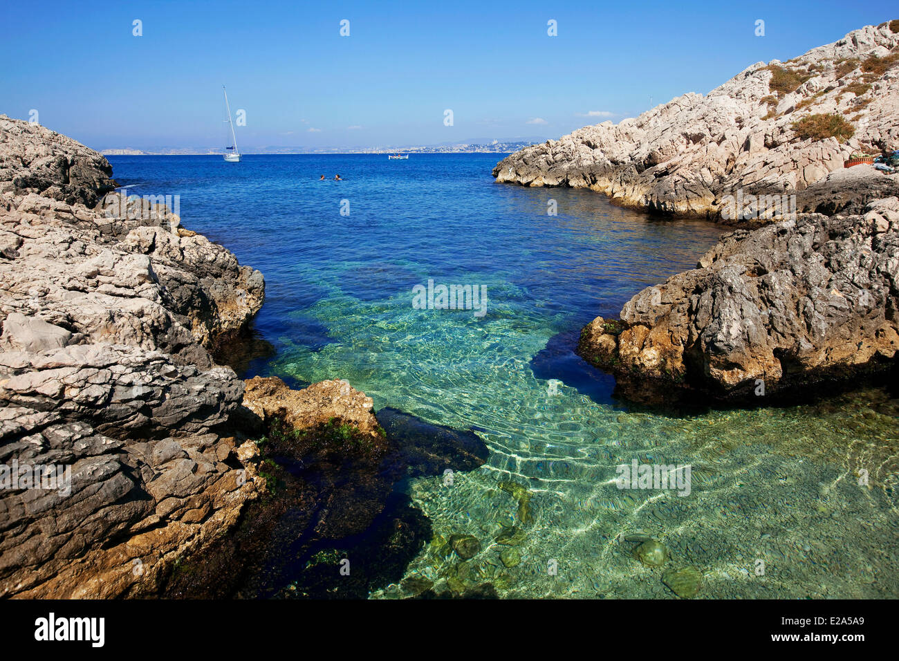 France, Bouches du Rhone, Marseille, european capital of culture 2013, 8th district, Les Goudes District, Cap Croisette Stock Photo