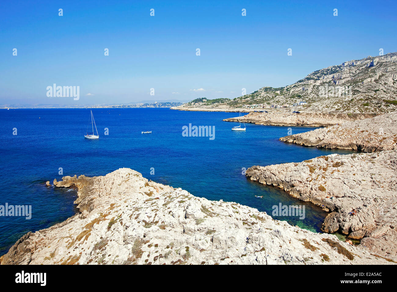 France, Bouches du Rhone, Marseille, european capital of culture 2013, 8th district, Les Goudes District, Cap Croisette Stock Photo