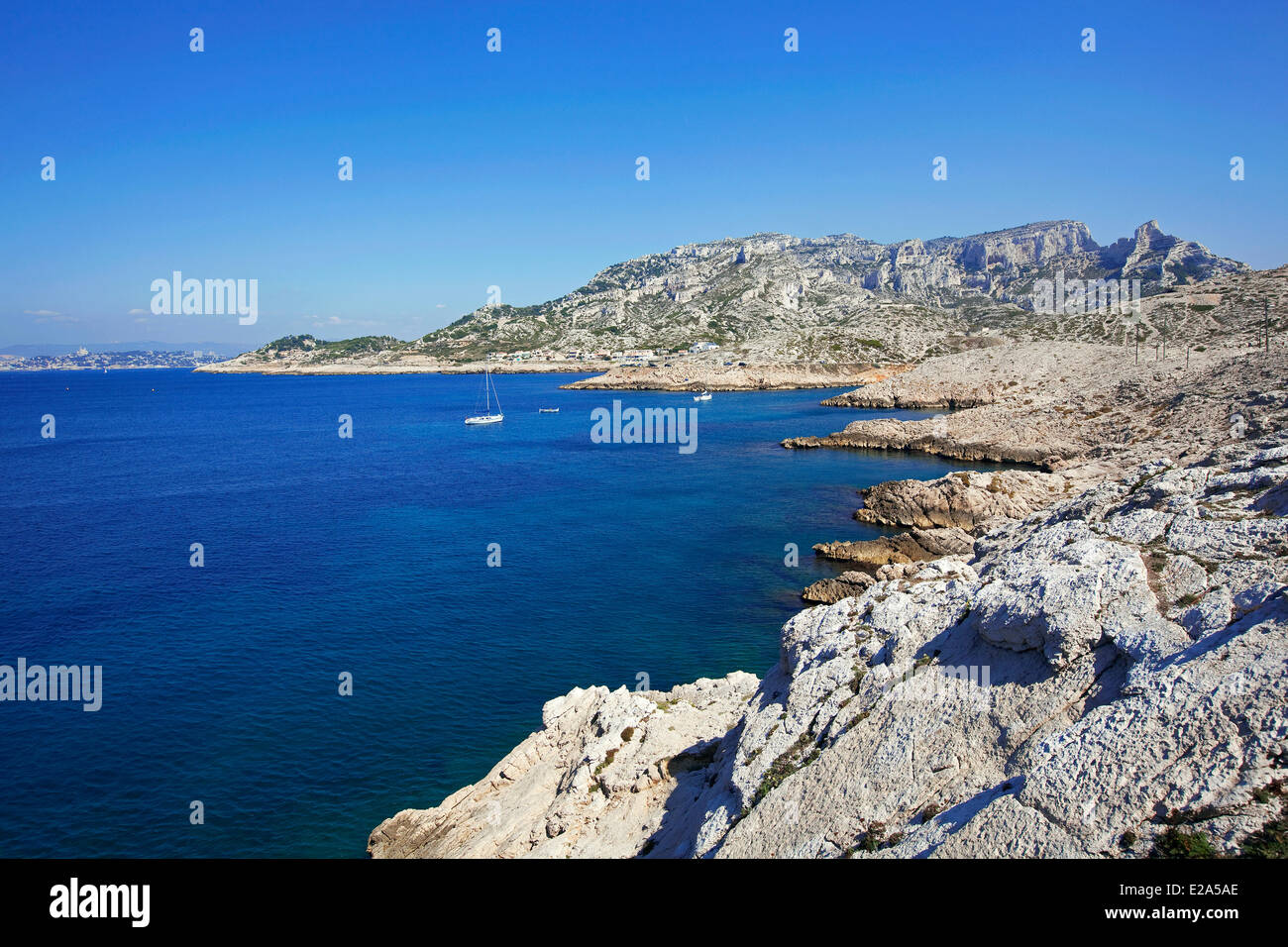 France, Bouches du Rhone, Marseille, european capital of culture 2013, 8th district, Les Goudes District, Cap Croisette Stock Photo