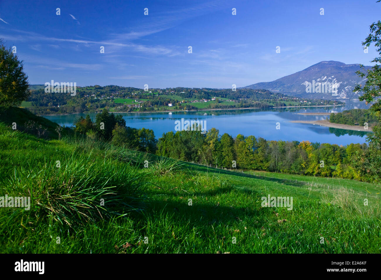France, Savoie, Lac d'Aiguebelette (Aiguebelette lake) near Chambery Stock Photo