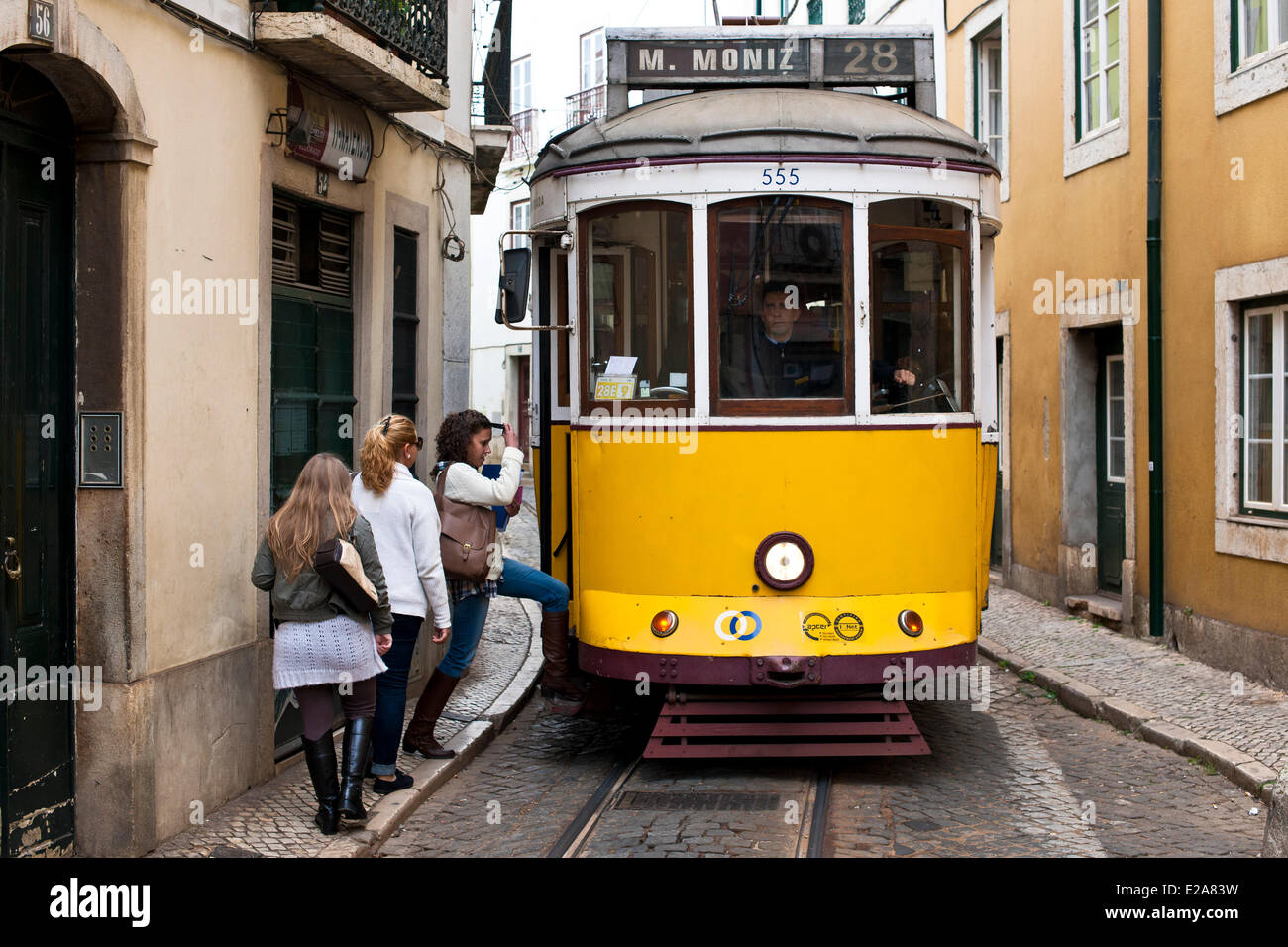 Portugal, Lisbon, the tramway is the most convenient means of transport Stock Photo