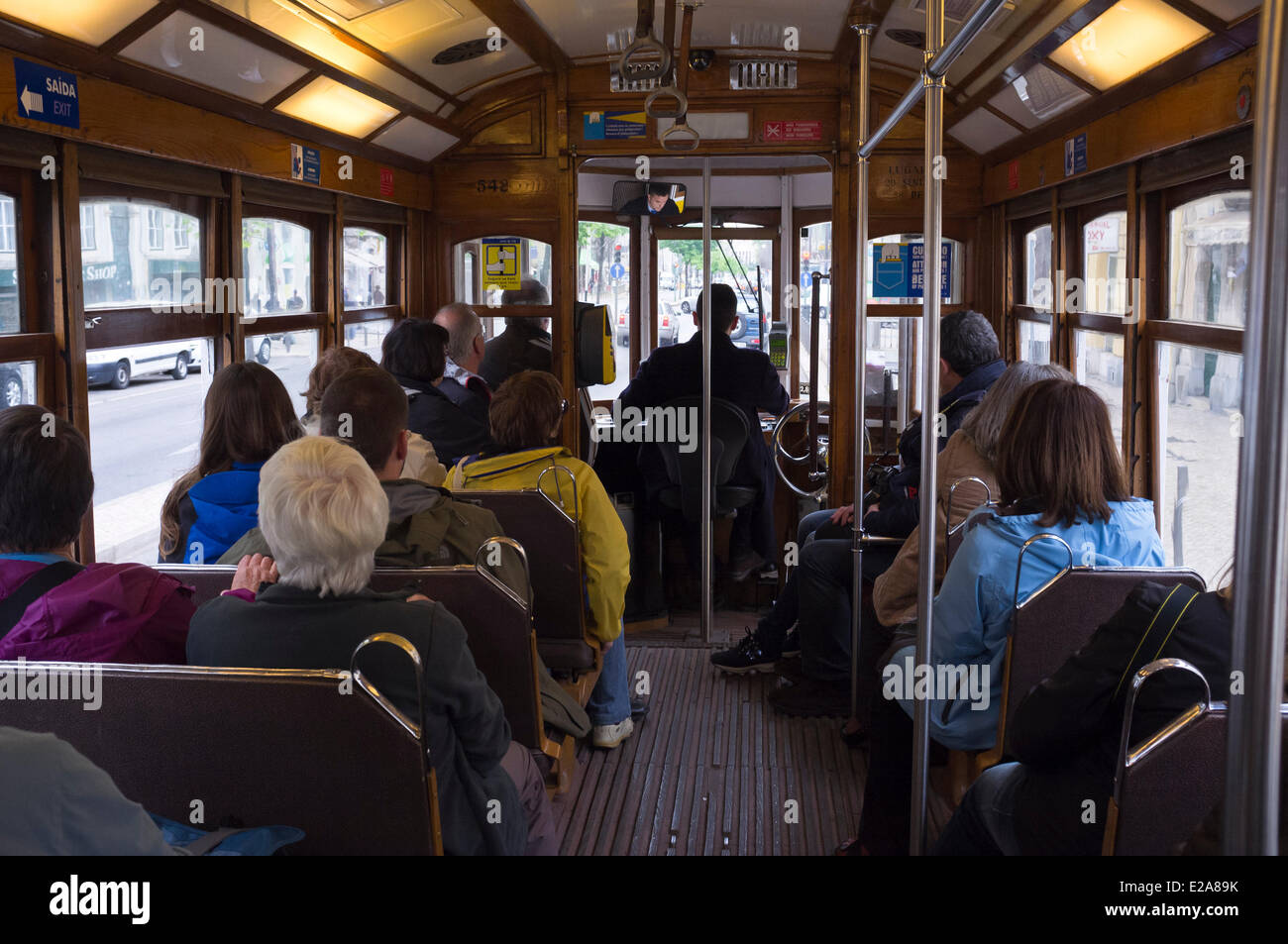 Portugal, Lisbon, in the tramway, the most convenient means of transport Stock Photo