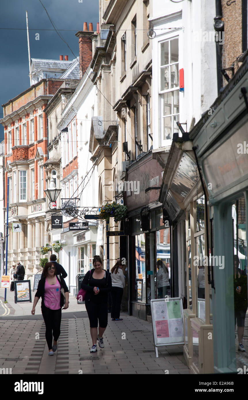 Historic buildings in the Market Place, Devizes, Wiltshire, England Stock Photo