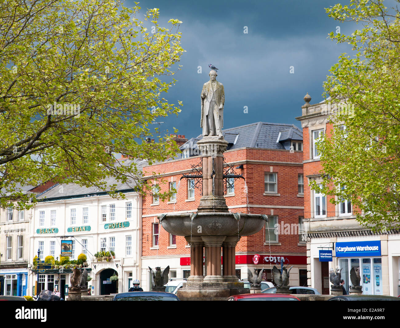 Statue of Thomas Sotheron Estcourt in the Market Place, Devizes, Wiltshire, England Stock Photo