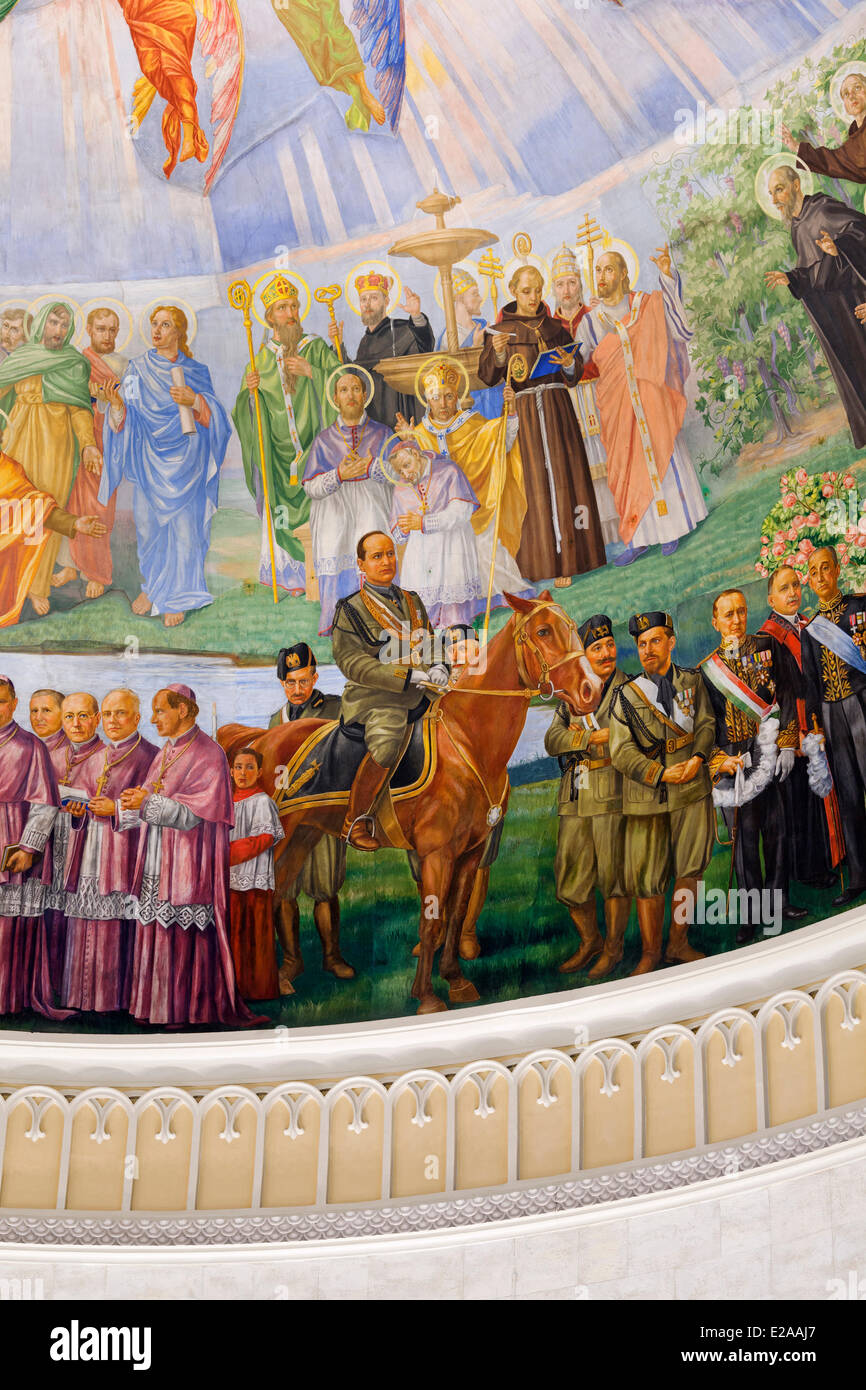 Canada, Quebec Province, Montreal, Little Italy, Notre Dame de la Defense church, the fresco of Guido Nincheri featuring the Stock Photo