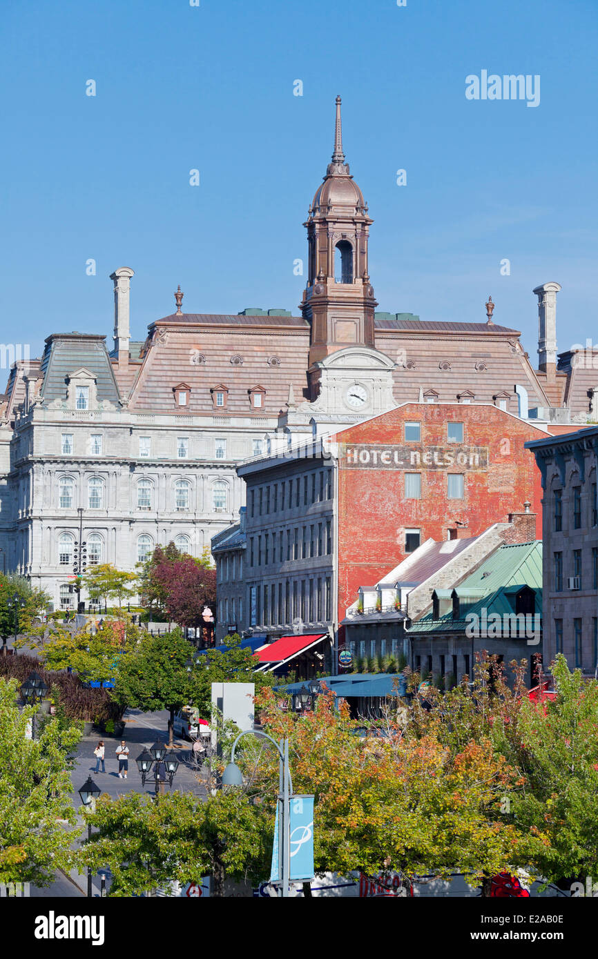 Canada, Quebec Province, Montreal, Old Montreal, Place Jacques Cartier, City Hall Stock Photo