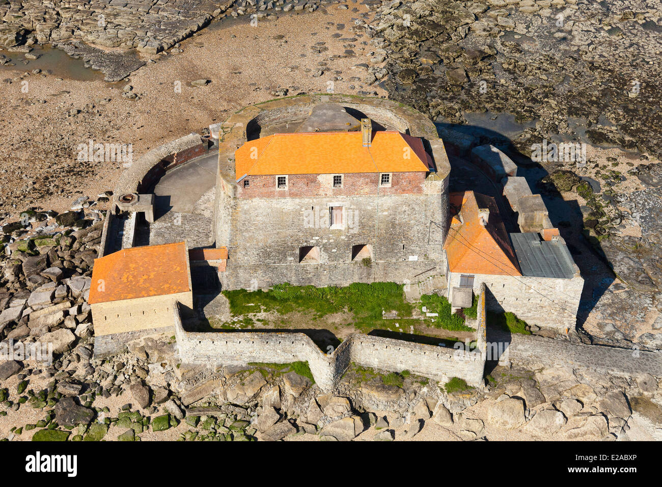 France, Pas de Calais, Ambleteuse, the Mahon fort, Vauban fort (aerial ...