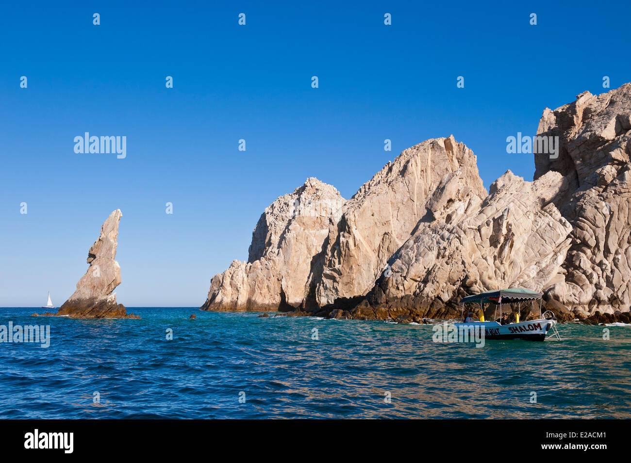 Mexico, Baja California Sur State, Sea of Cortez, listed as World Heritage by UNESCO, Cabo San Lucas sea resort, Lands End Stock Photo