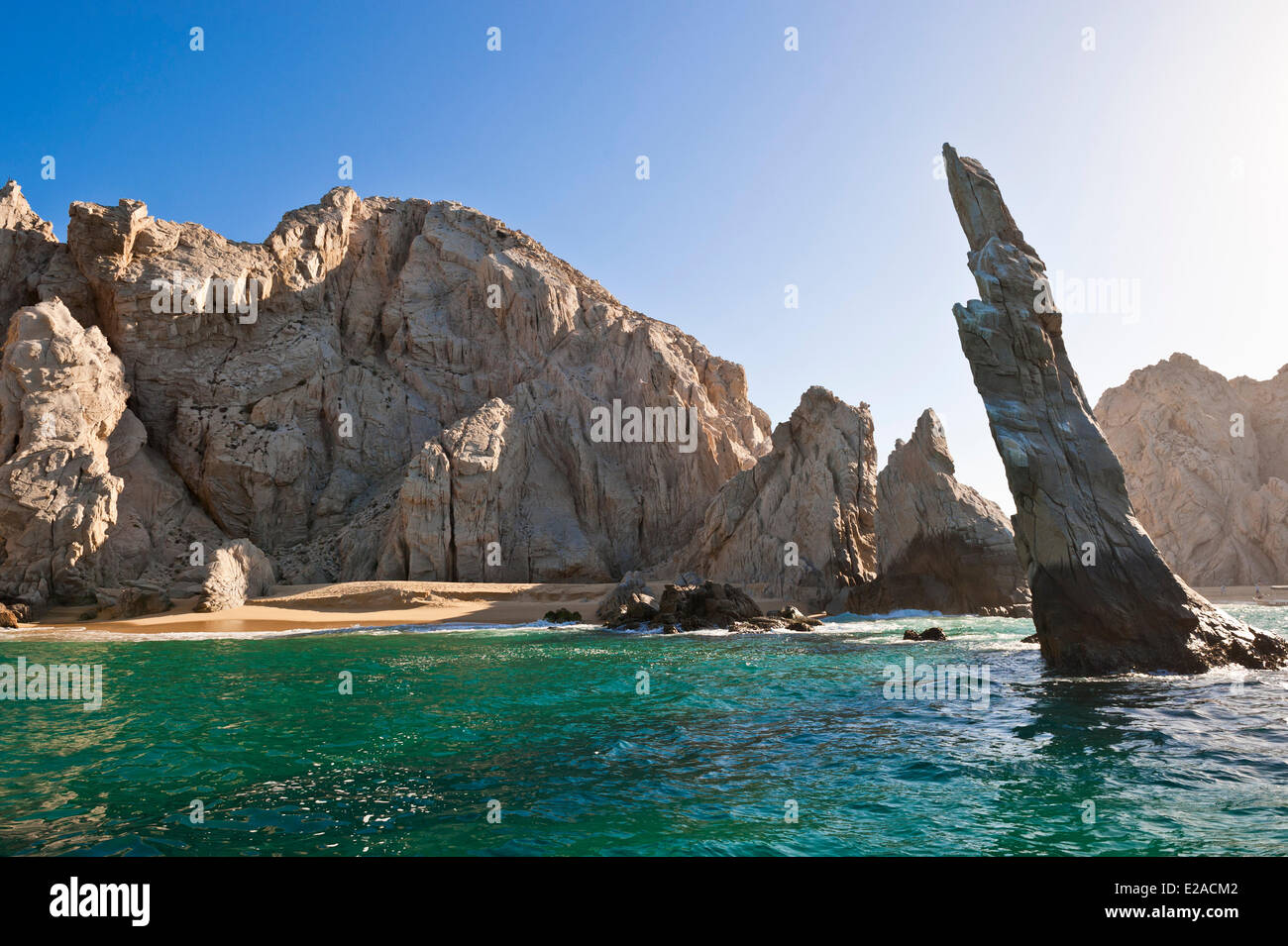 Mexico, Baja California Sur State, Sea of Cortez, listed as World Heritage by UNESCO, Cabo San Lucas sea resort, Lands End Stock Photo