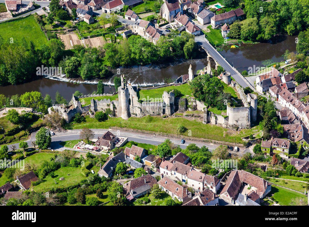 France, Vienne, Angles sur l'Anglin, labelled Les Plus Beaux Villages de France (The Most Beautiful Villages of France), the Stock Photo