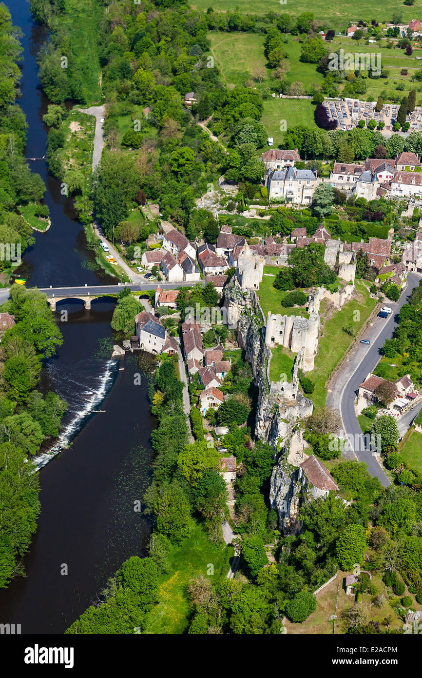 France, Vienne, Angles sur l'Anglin, labelled Les Plus Beaux Villages de France (The Most Beautiful Villages of France), the Stock Photo