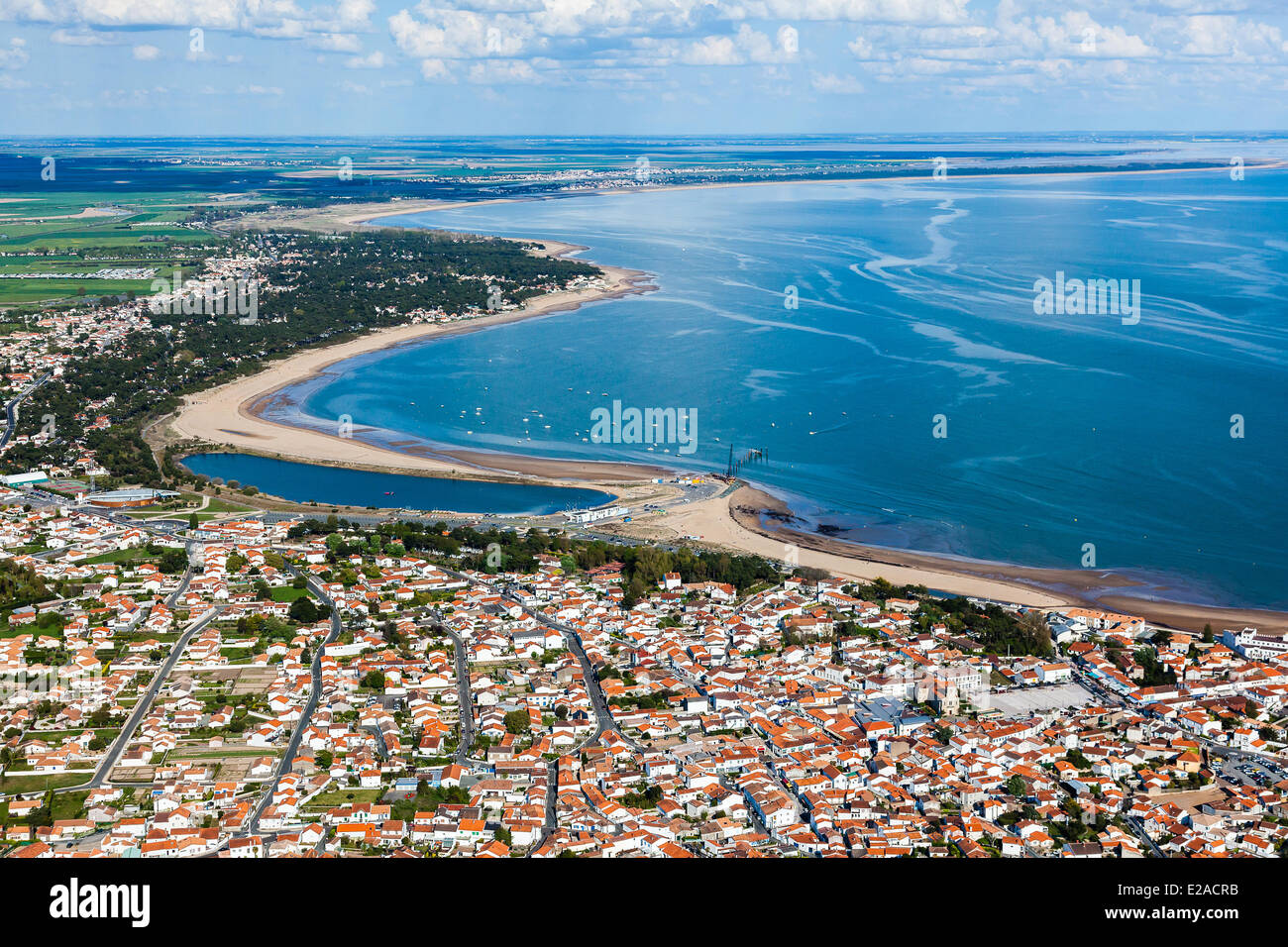 France, Vendee, La Tranche sur Mer (aerial view) Stock Photo