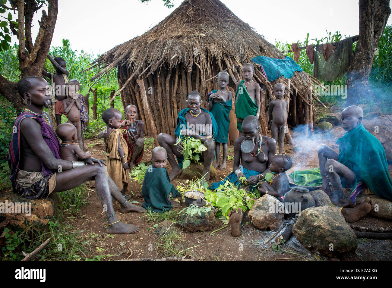 Suri is the name of a sedentary tribe in southwestern Ethiopia. Stock Photo