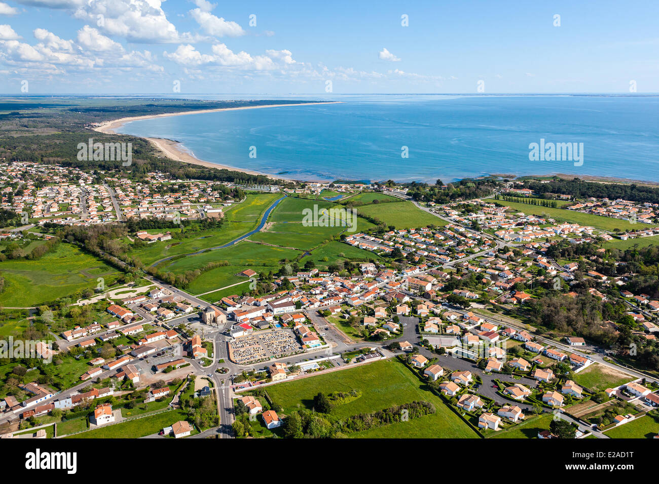 France, Vendee, Saint Vincent sur Jard (aerial view) Stock Photo