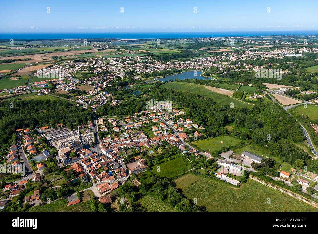 France, Vendee, Talmont Saint Hilaire (aerial view) Stock Photo