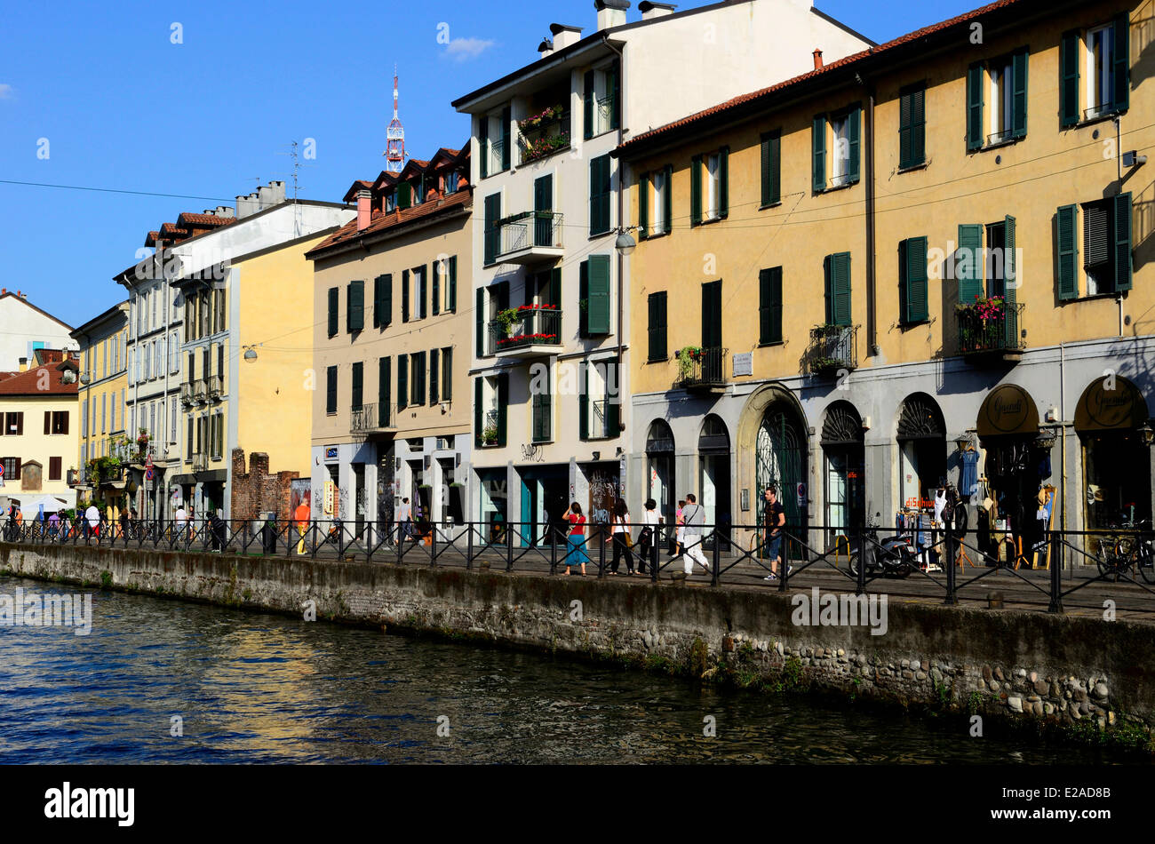 Italy, Lombardy, Milan, the Naviglio Grande (main channel) Stock Photo