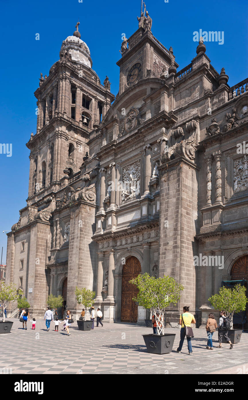 Mexico, Federal District, Mexico city, historical center listed as World Heritage by UNESCO, the cathedral Metropolitana Stock Photo