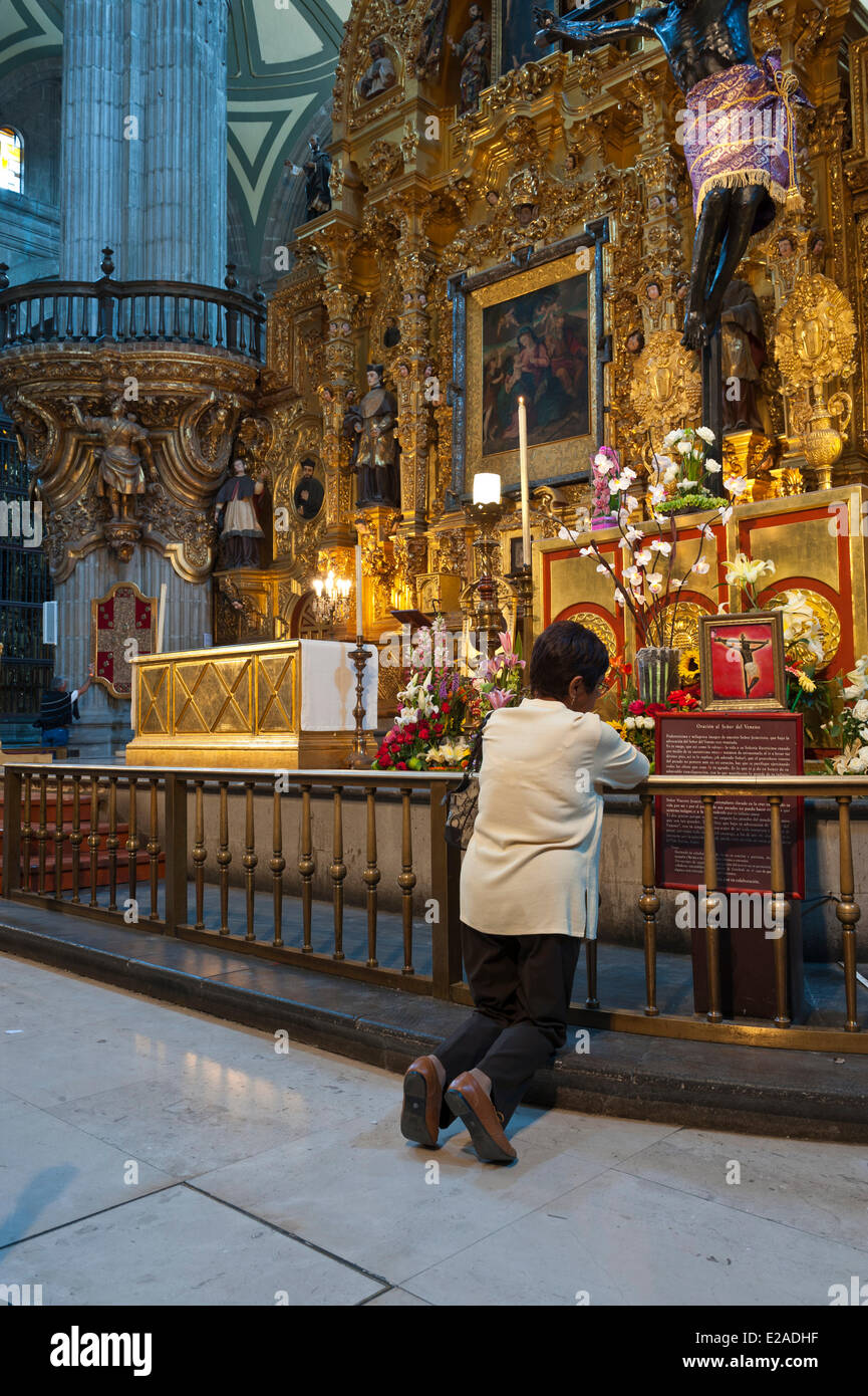 Mexico, Federal District, Mexico city, historical center listed as World Heritage by UNESCO, the cathedral Metropolitana Stock Photo